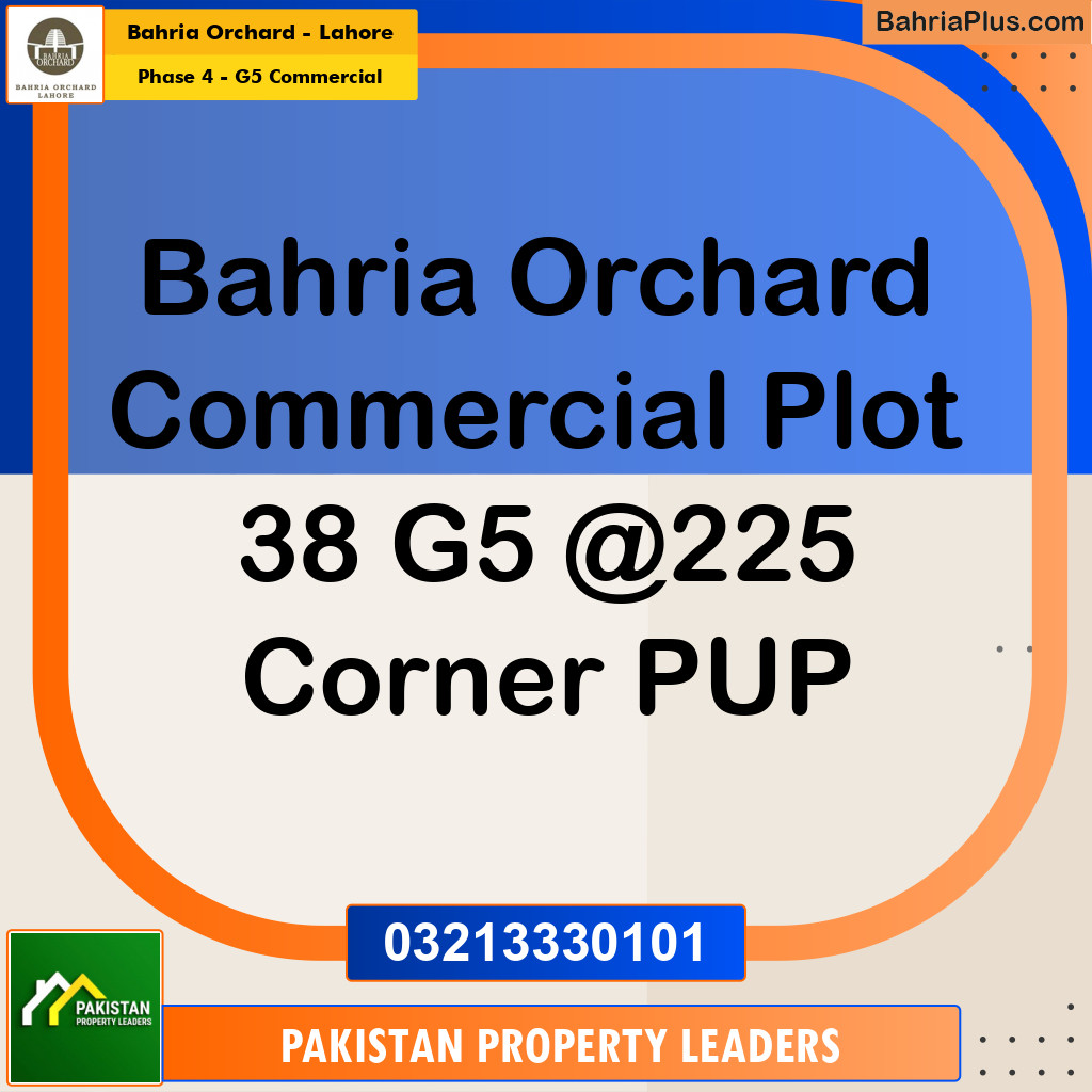 5 Marla Commercial Plot for Sale in Phase 4 - G5 Commercial -  Bahria Orchard, Lahore - (BP-268324)