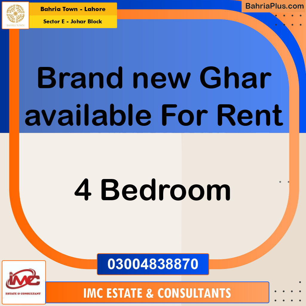 10 Marla Residential House for Rent in Sector E - Johar Block -  Bahria Town, Lahore - (BP-268395)