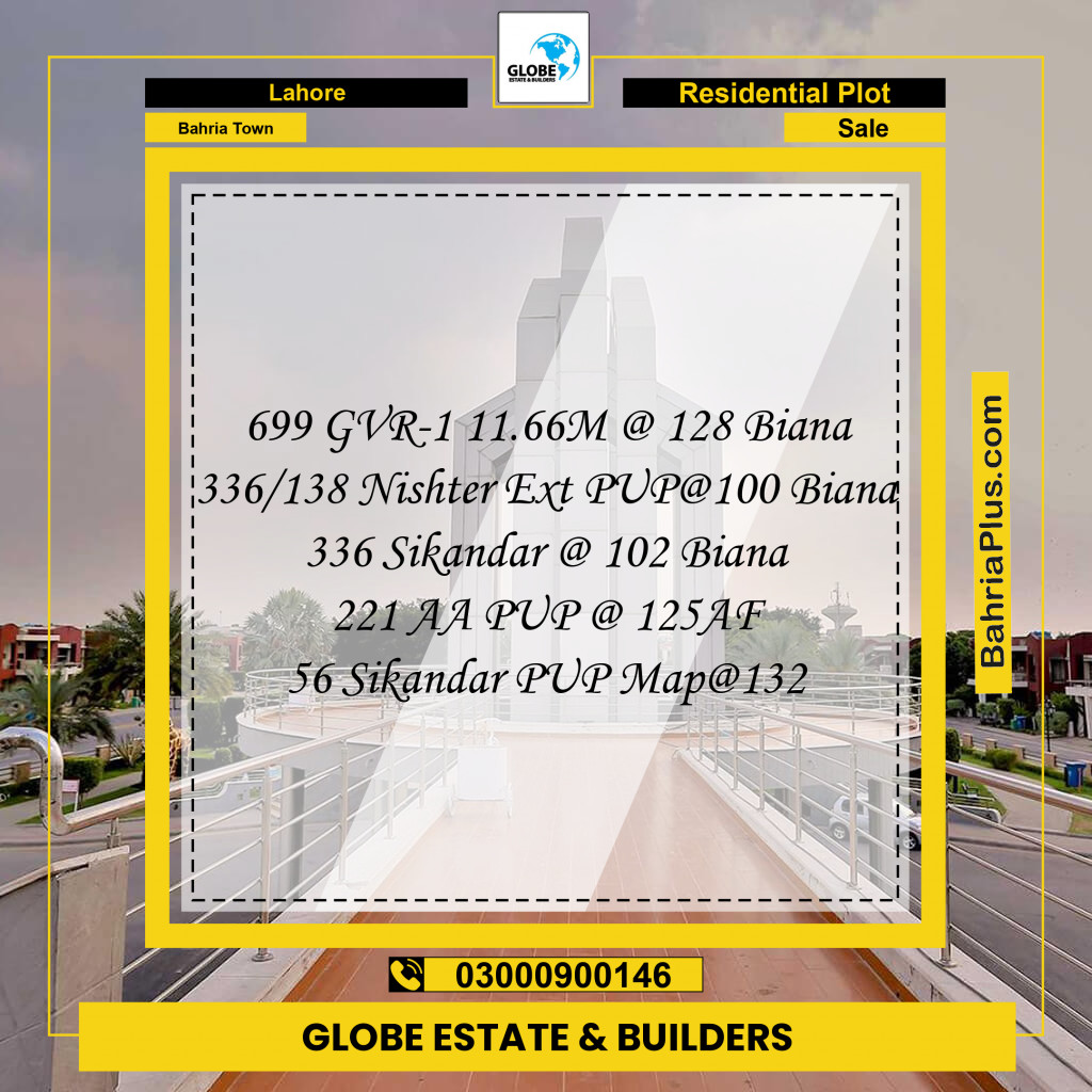 Residential Plot for Sale in Bahria Town, Lahore - (BP-268496)