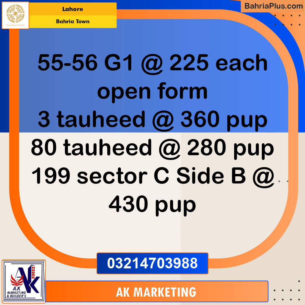 Commercial Plot for Sale in Bahria Town, Lahore - (BP-268545)