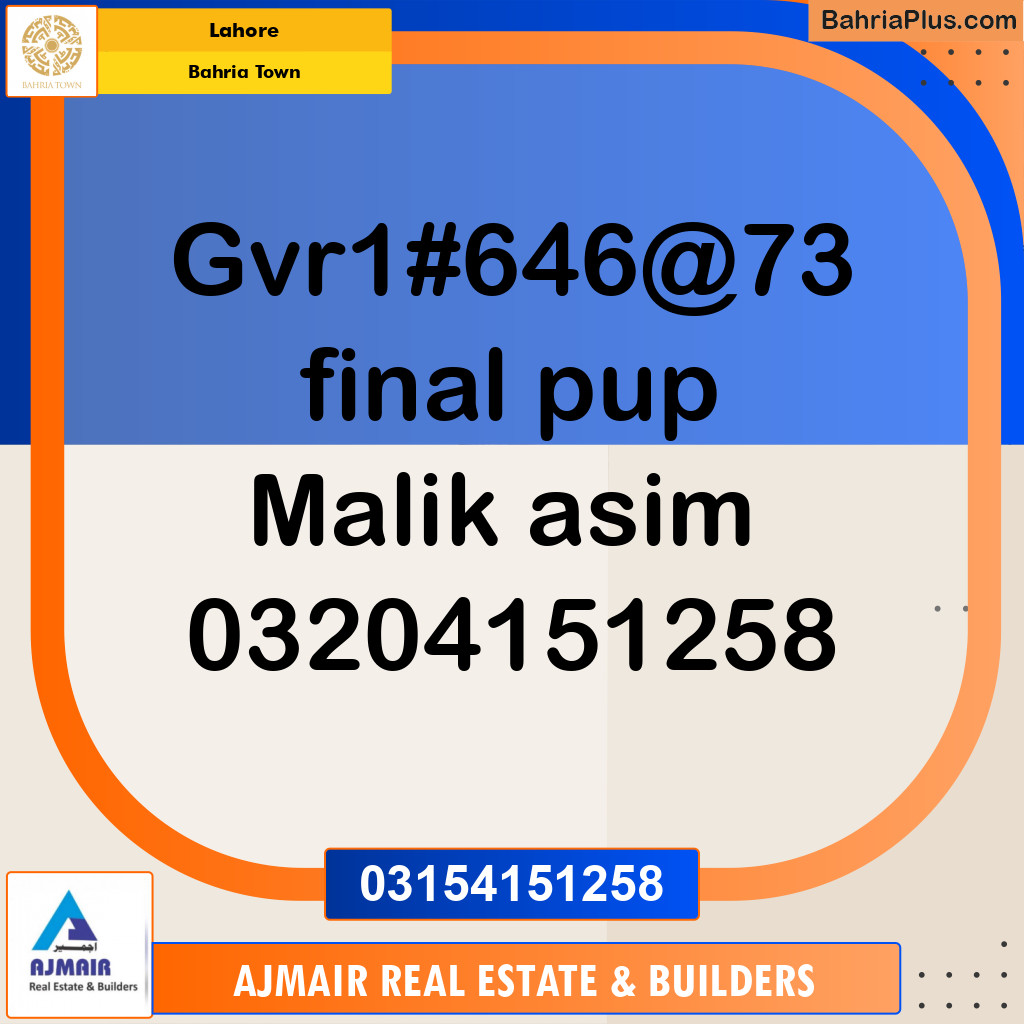 Residential Plot for Sale in Bahria Town, Lahore - (BP-268553)