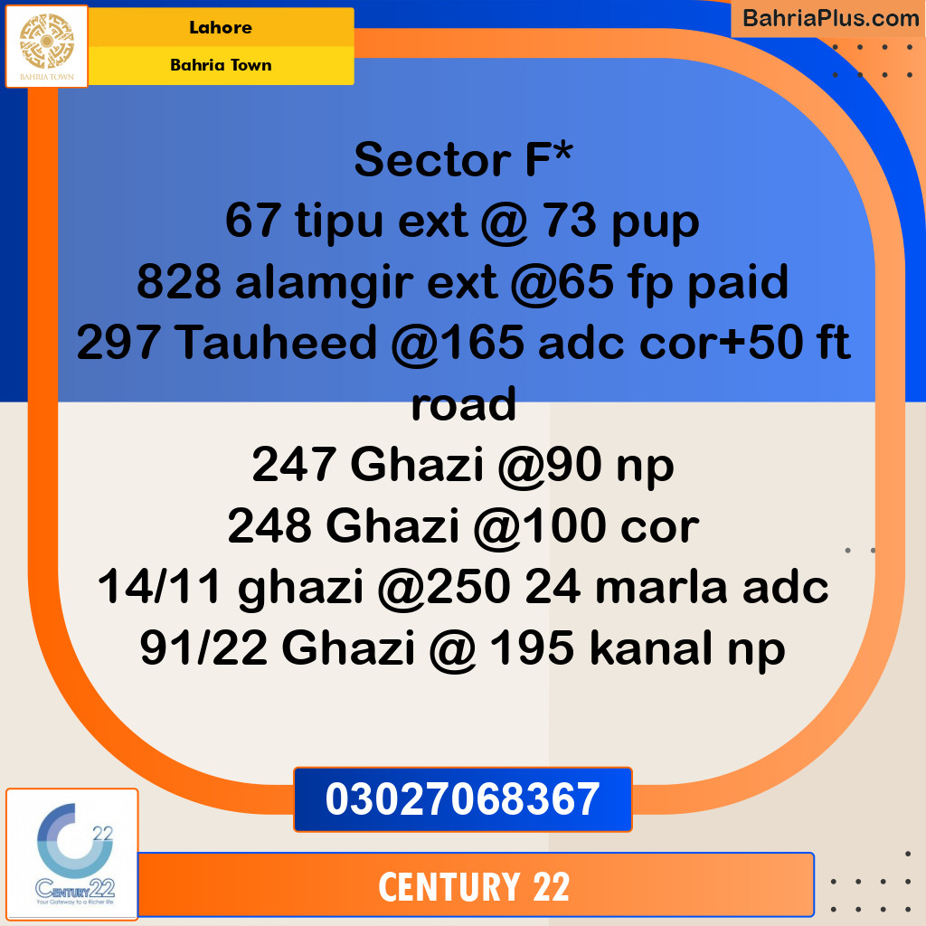 Residential Plot for Sale in Bahria Town, Lahore - (BP-268588)