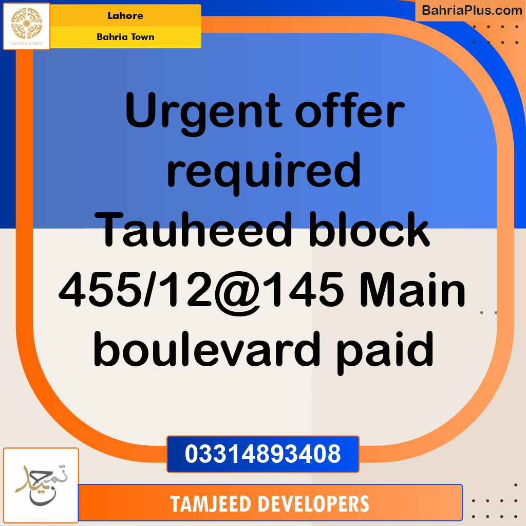 Residential Plot for Sale in Bahria Town, Lahore - (BP-268694)