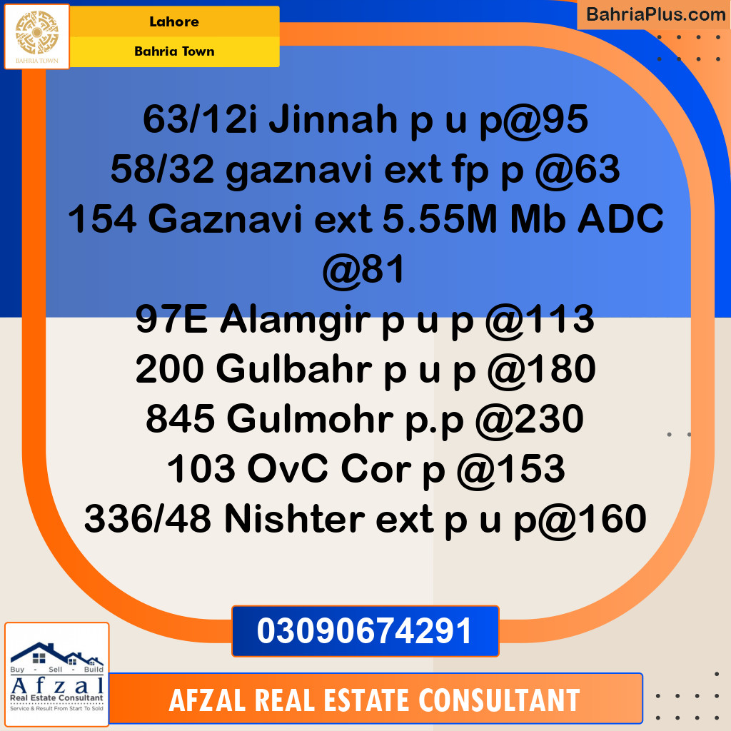Residential Plot for Sale in Bahria Town, Lahore - (BP-268735)