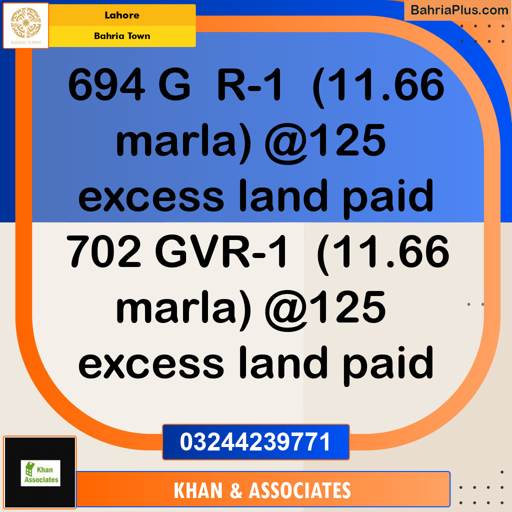 Residential Plot for Sale in Bahria Town, Lahore - (BP-268778)