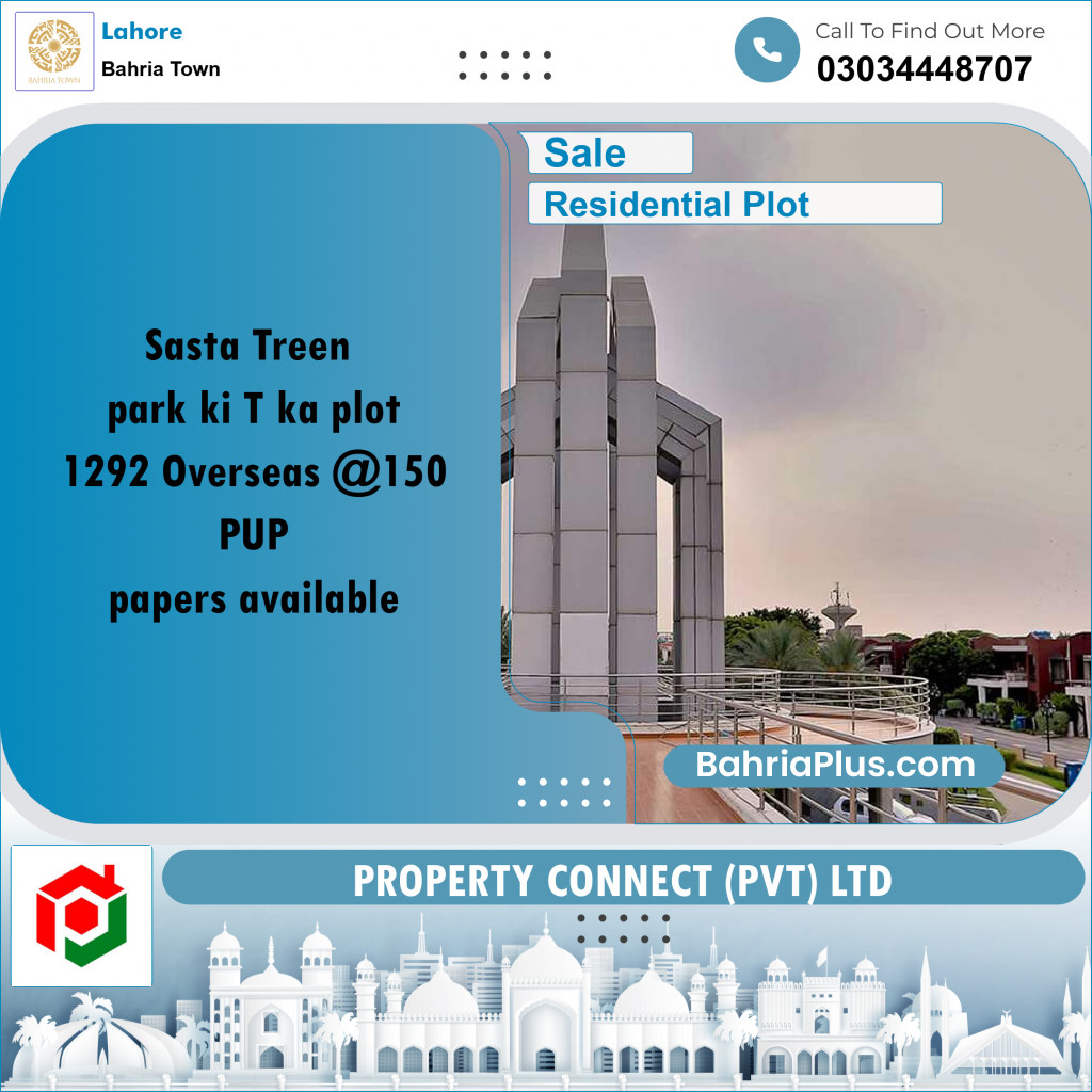 Residential Plot for Sale in Bahria Town, Lahore - (BP-268792)