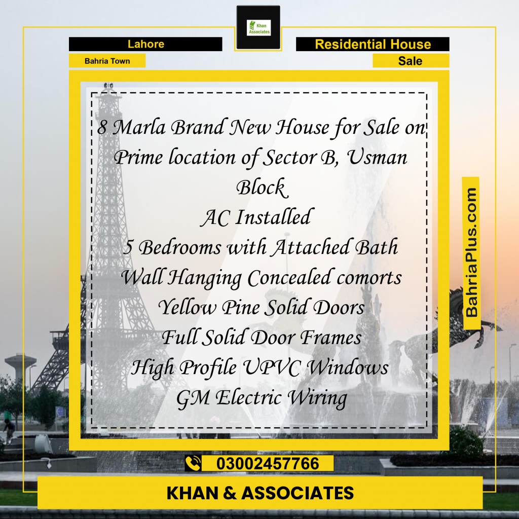 Residential House for Sale in Bahria Town, Lahore - (BP-268798)
