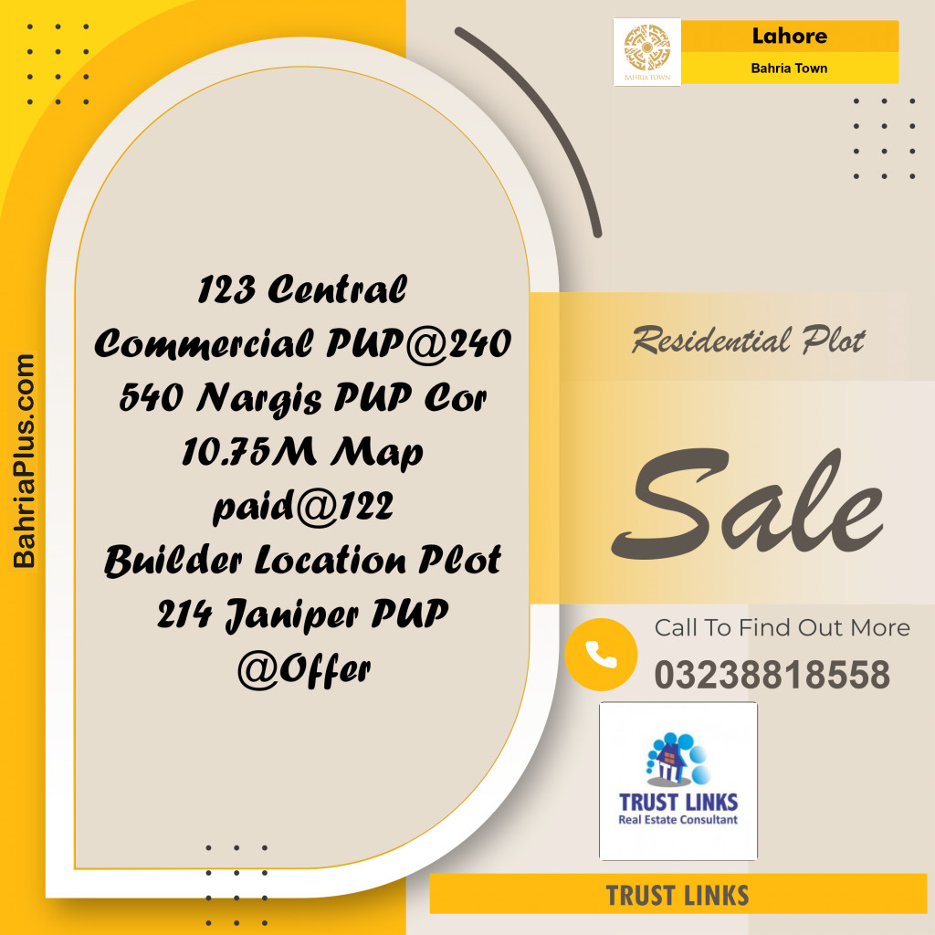 Residential Plot for Sale in Bahria Town, Lahore - (BP-268819)