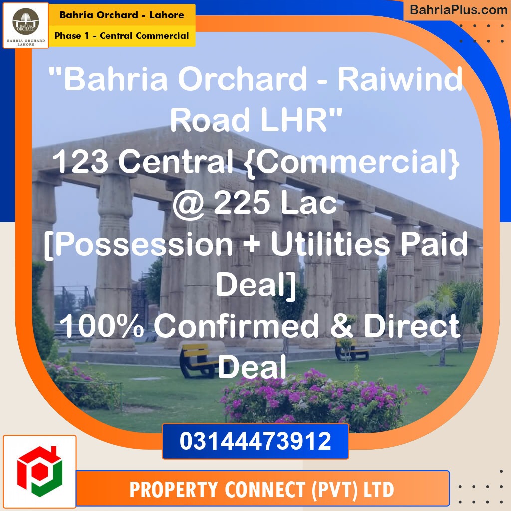 5 Marla Commercial Plot for Sale in Phase 1 - Central Commercial -  Bahria Orchard, Lahore - (BP-268828)