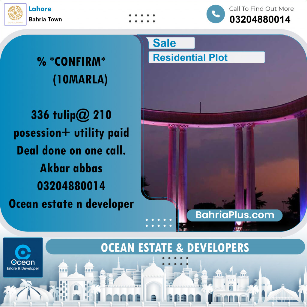 Residential Plot for Sale in Bahria Town, Lahore - (BP-268858)