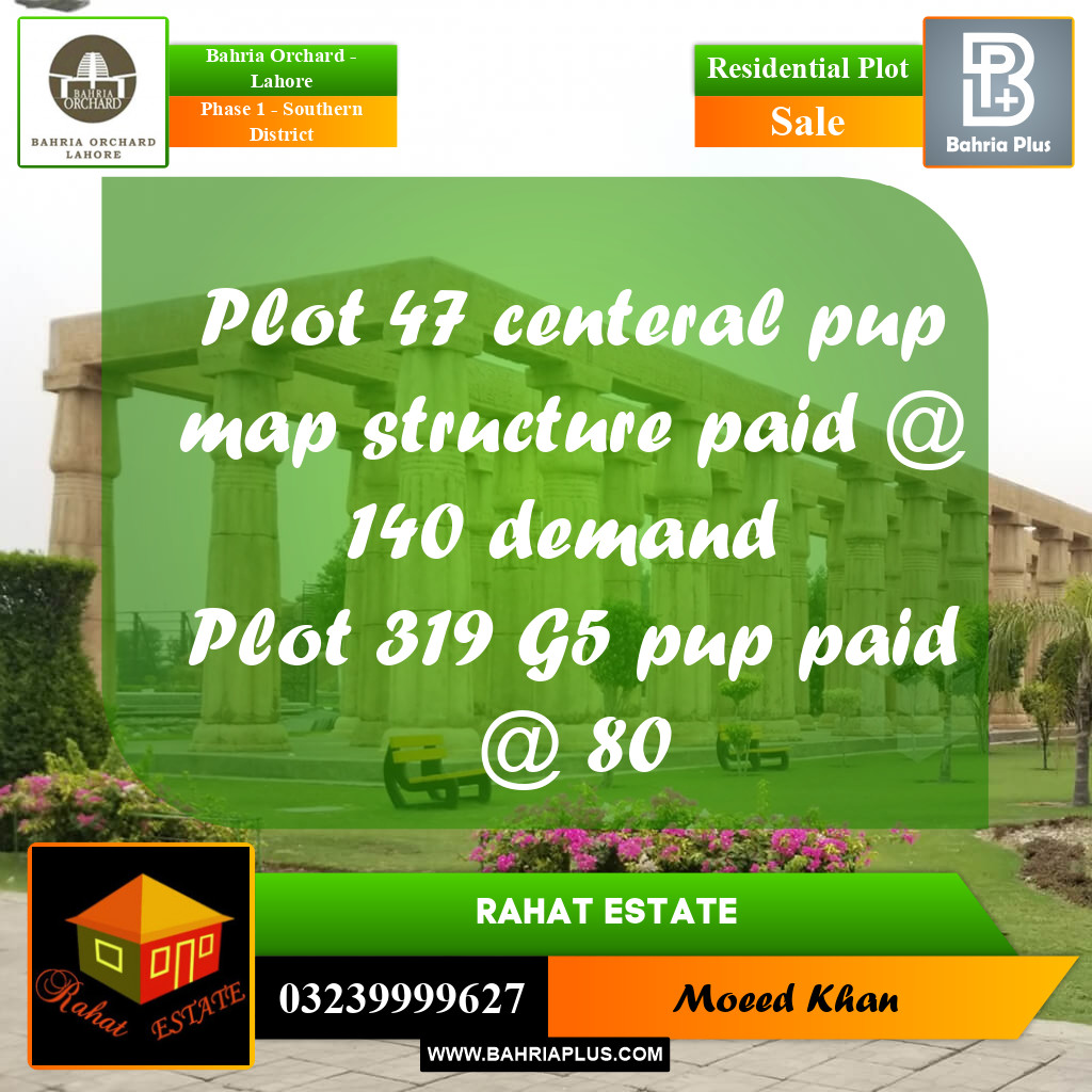 10 Marla Residential Plot for Sale in Phase 1 - Southern District -  Bahria Orchard, Lahore - (BP-268868)