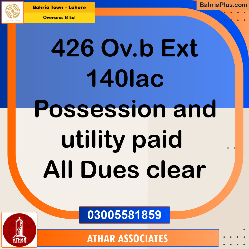 10 Marla Residential Plot for Sale in Overseas B Ext -  Bahria Town, Lahore - (BP-268879)