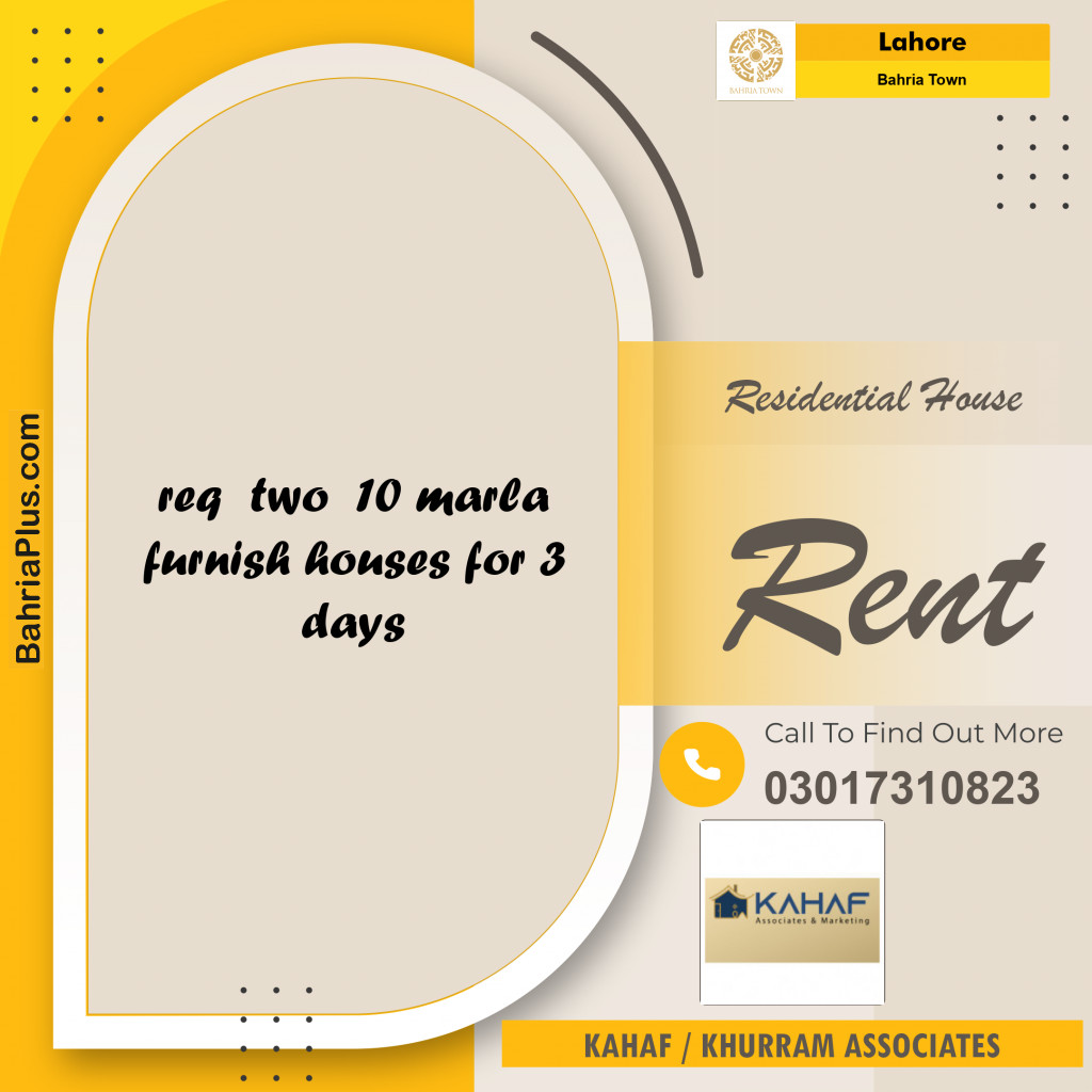 Residential House for Rent in Bahria Town, Lahore - (BP-268884)