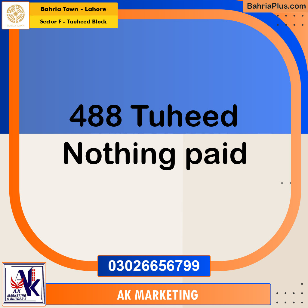 10 Marla Residential Plot for Sale in Sector F - Tauheed Block -  Bahria Town, Lahore - (BP-268909)