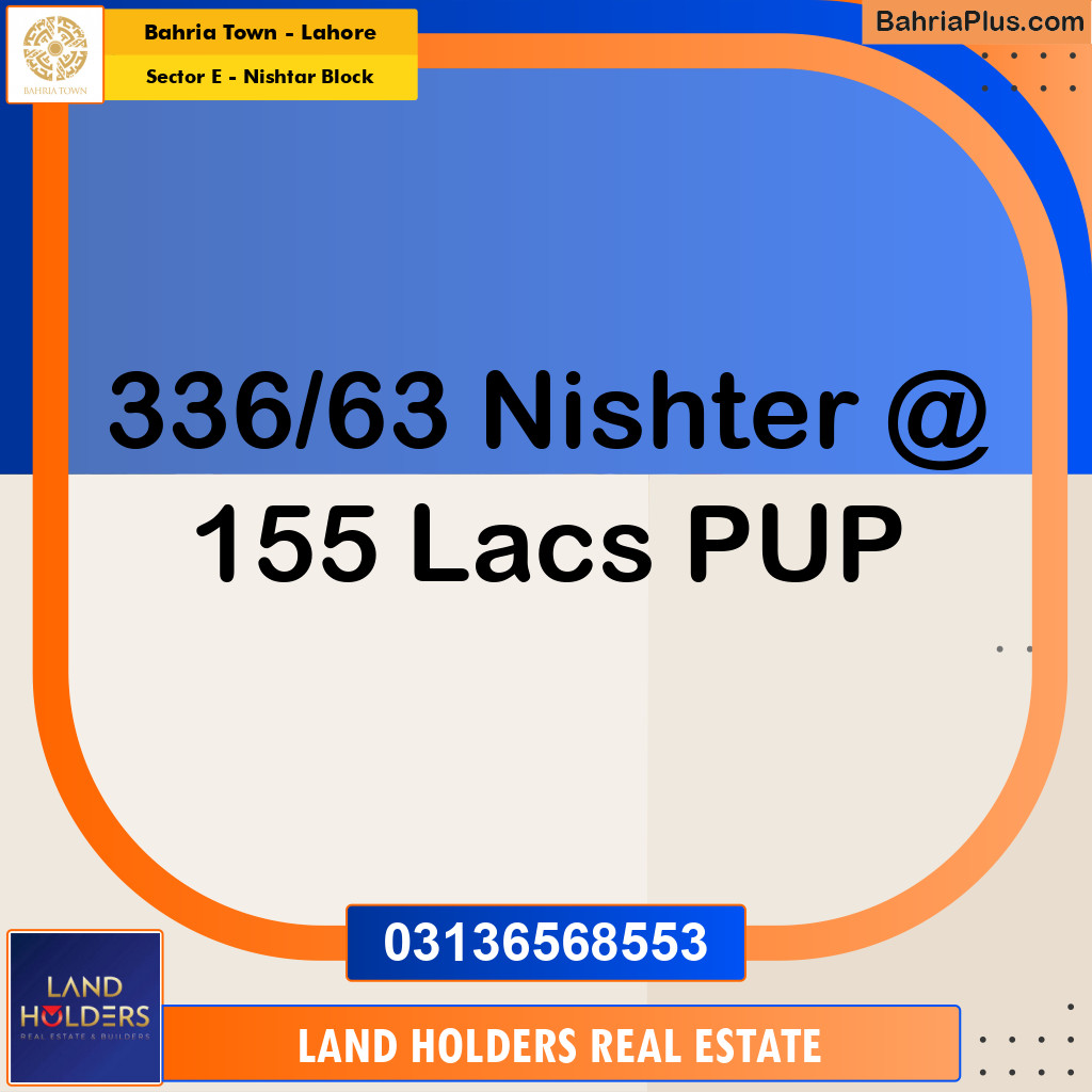 10 Marla Residential Plot for Sale in Sector E - Nishtar Block -  Bahria Town, Lahore - (BP-268916)