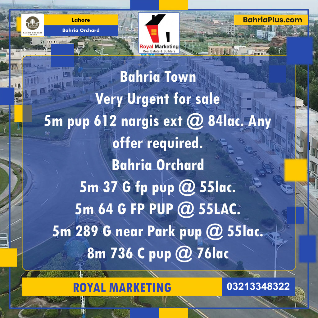Residential Plot for Sale in Bahria Orchard, Lahore - (BP-268922)