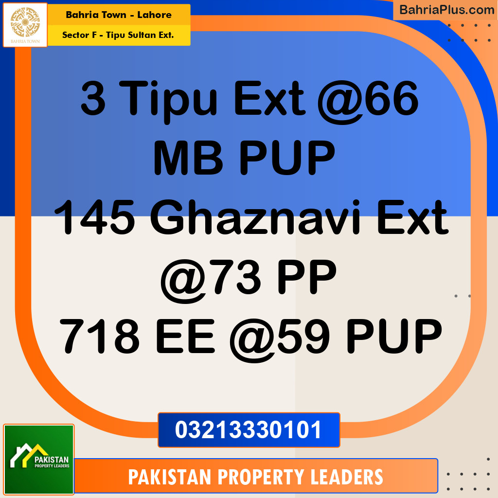 5 Marla Residential Plot for Sale in Sector F - Tipu Sultan Ext. -  Bahria Town, Lahore - (BP-268942)