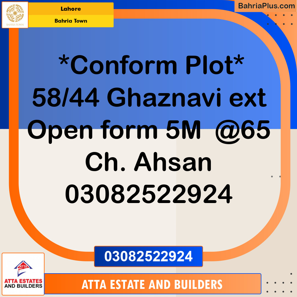 Residential Plot for Sale in Bahria Town, Lahore - (BP-269001)