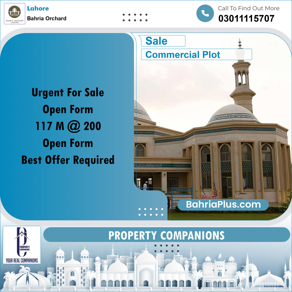 Commercial Plot for Sale in Bahria Orchard, Lahore - (BP-269021)
