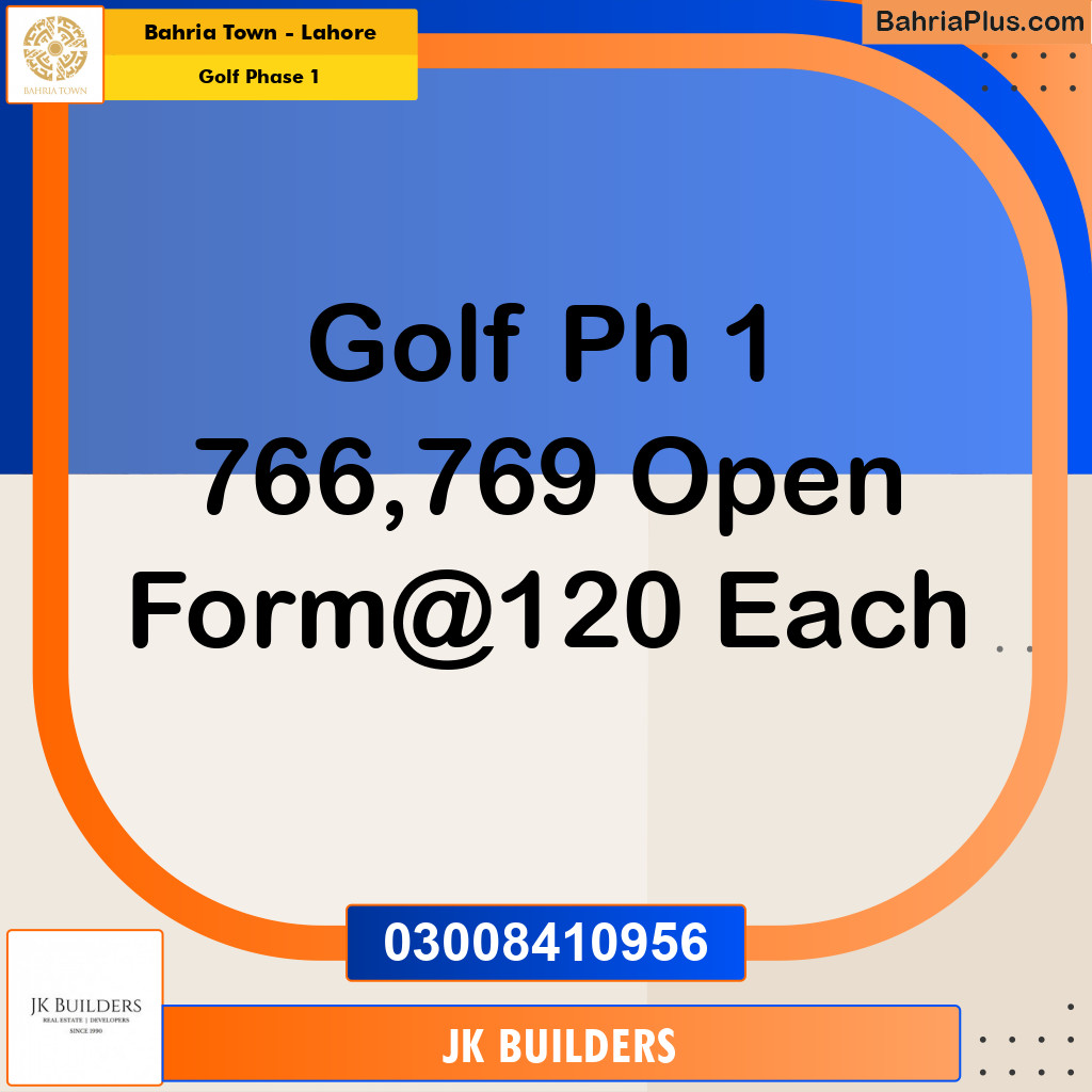 10 Marla Residential Plot for Sale in Golf Phase 1 -  Bahria Town, Lahore - (BP-269045)