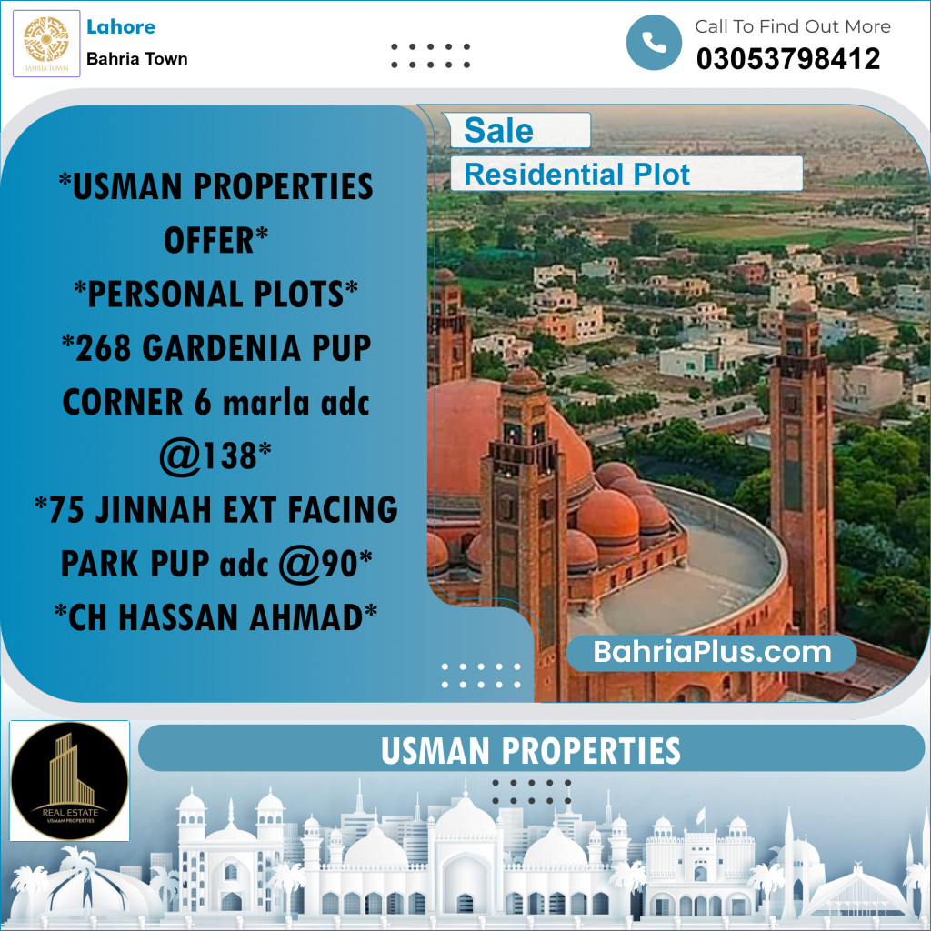 Residential Plot for Sale in Bahria Town, Lahore - (BP-269081)