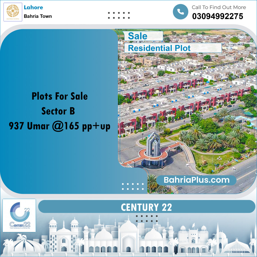 8 Marla Residential Plot for Sale in Bahria Town, Lahore - (BP-269146)