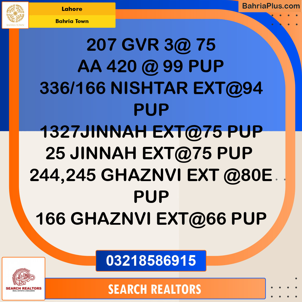 Residential Plot for Sale in Bahria Town, Lahore - (BP-269268)