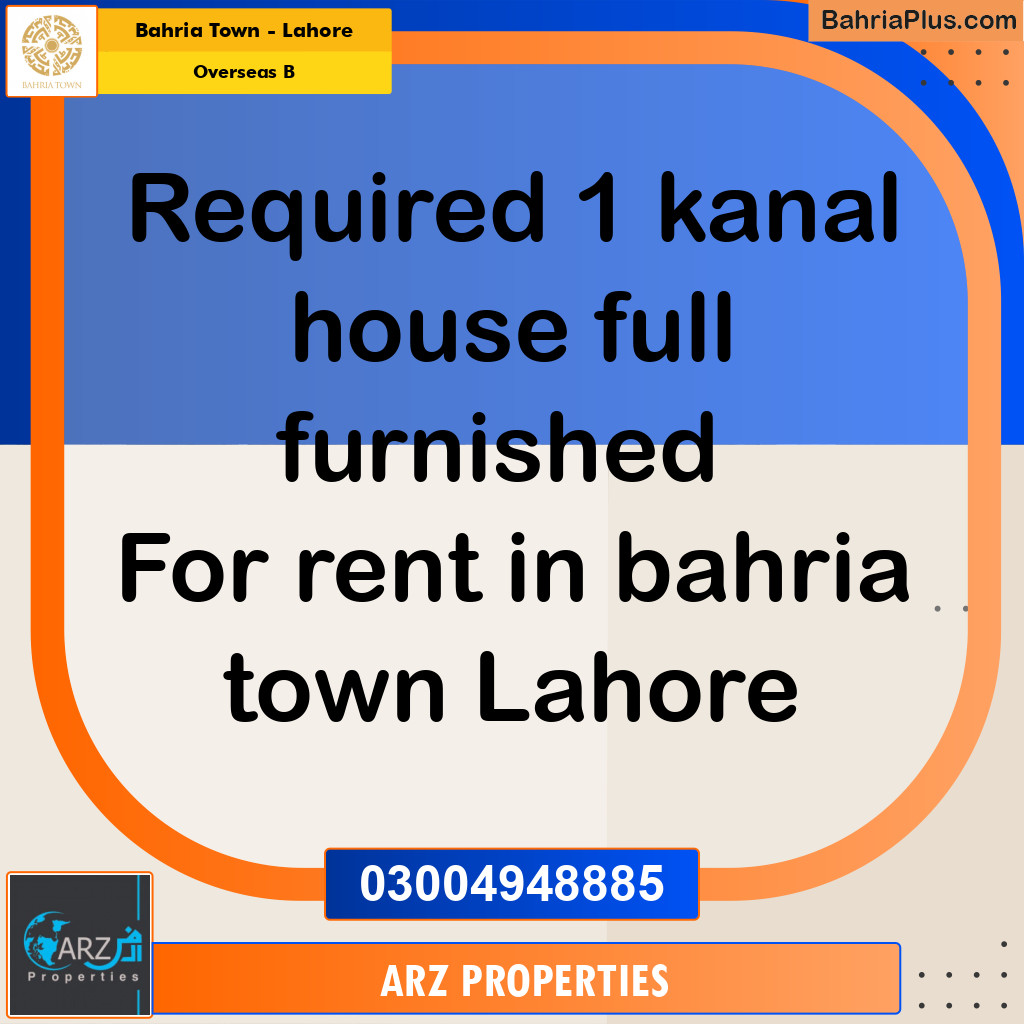 Residential House for Sale in Overseas B -  Bahria Town, Lahore - (BP-269294)
