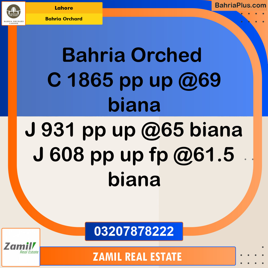 Residential Plot for Sale in Bahria Orchard, Lahore - (BP-269353)