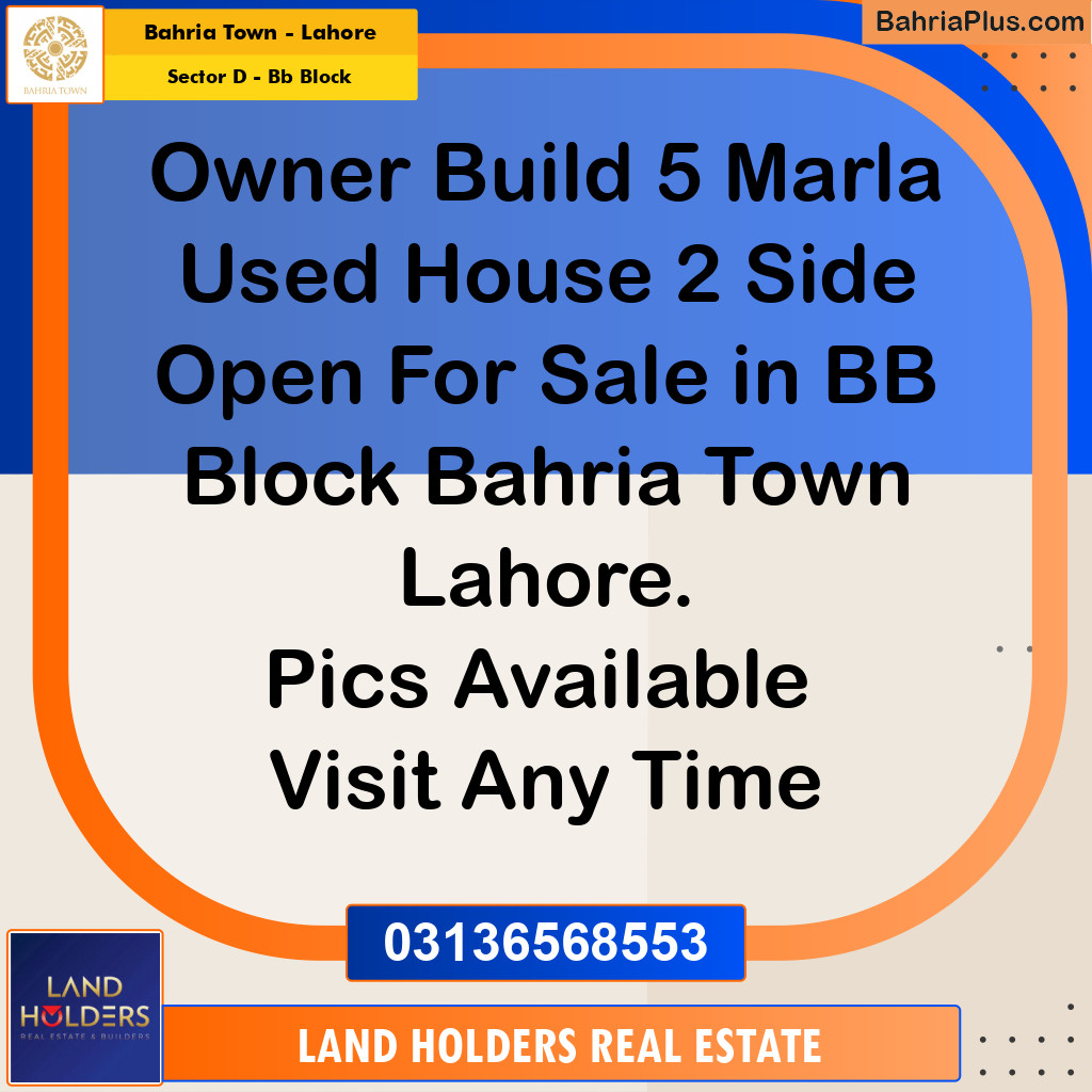 5 Marla Residential House for Sale in Sector D - BB Block -  Bahria Town, Lahore - (BP-269377)