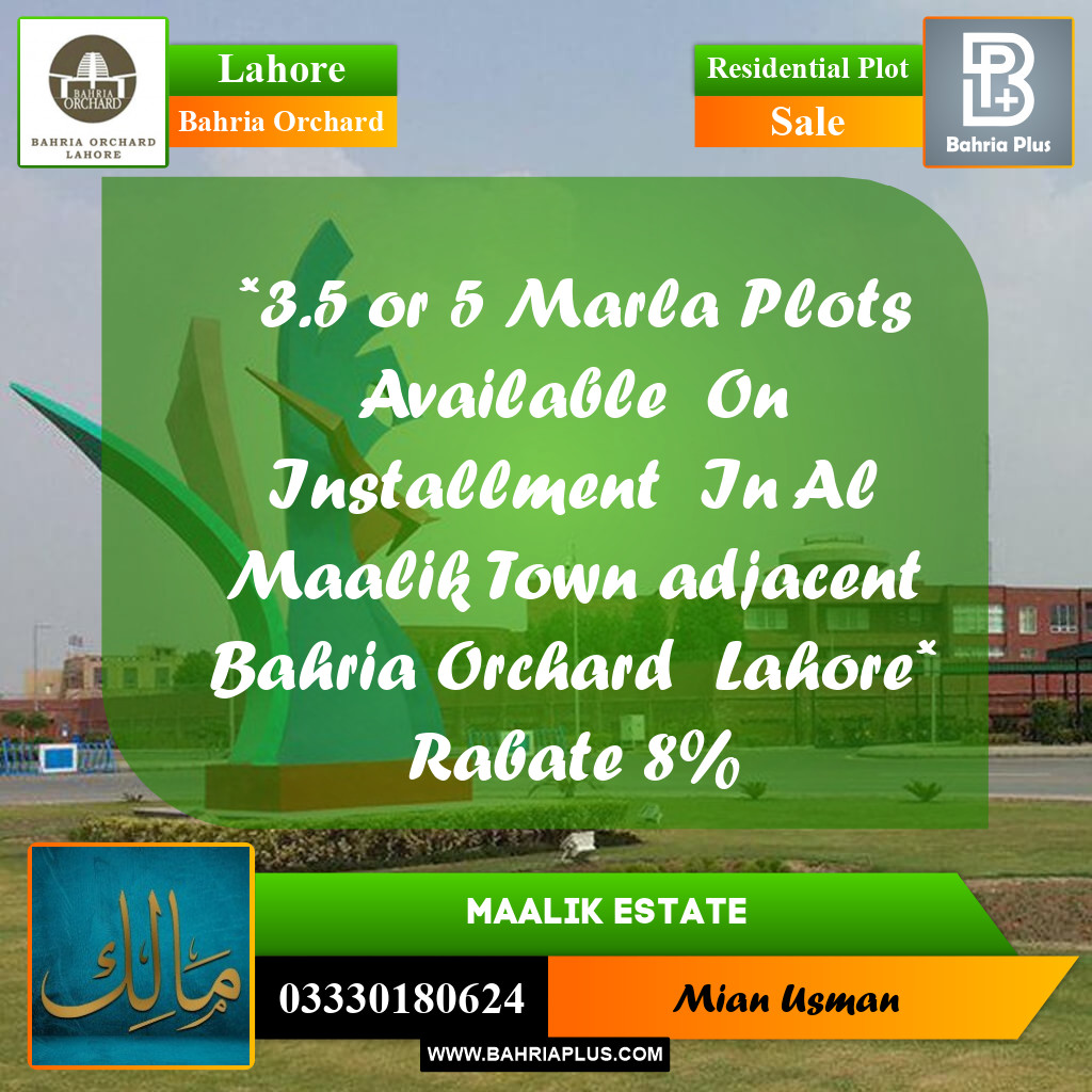 5 Marla Residential Plot for Sale in Bahria Orchard, Lahore - (BP-269392)