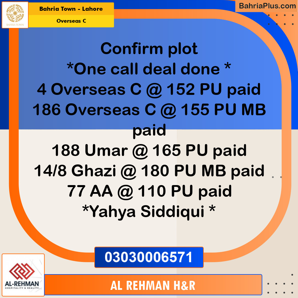 10 Marla Residential Plot for Sale in Overseas C - Bahria Town, Lahore - (BP-269397)