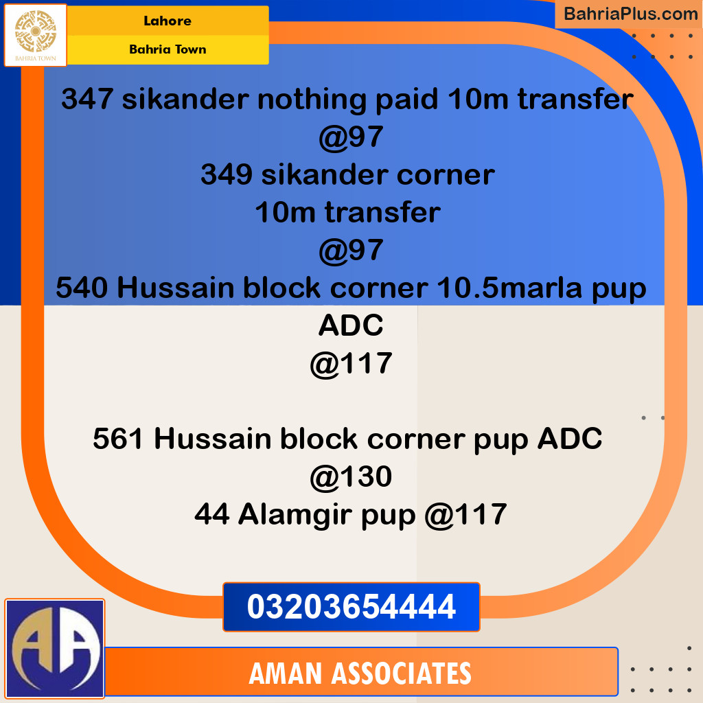 Residential Plot for Sale in Bahria Town, Lahore - (BP-269403)