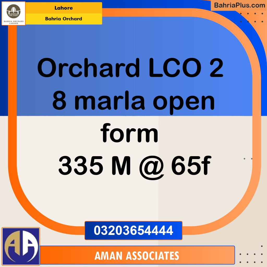 Residential Plot for Sale in Bahria Orchard, Lahore - (BP-269406)