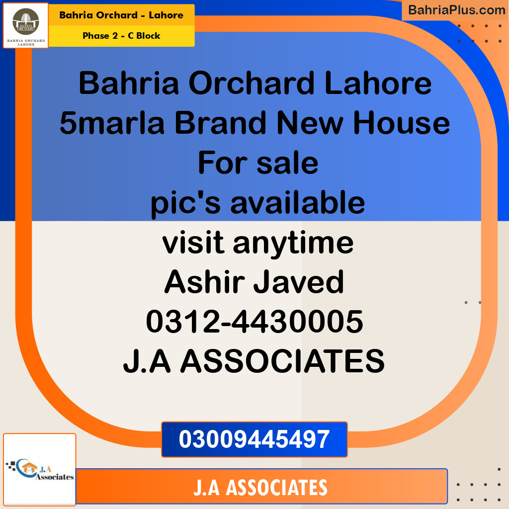 5 Marla Residential House for Sale in Phase 2 - C Block -  Bahria Orchard, Lahore - (BP-269491)