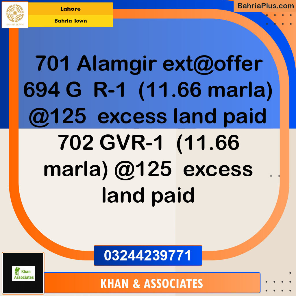 Residential Plot for Sale in Bahria Town, Lahore - (BP-269545)