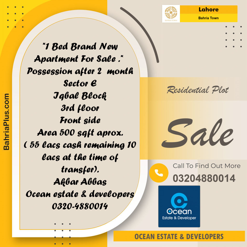 Residential Plot for Sale in Bahria Town, Lahore - (BP-269607)