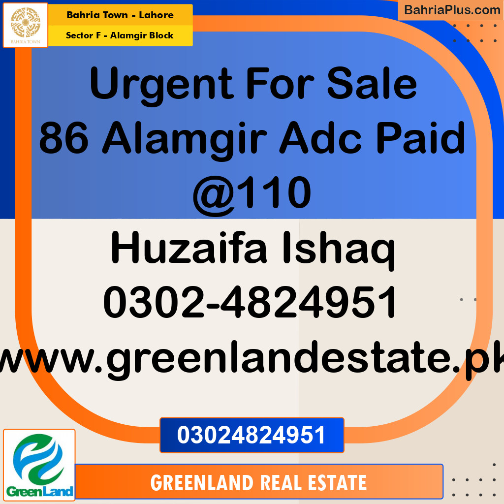 10 Marla Residential Plot for Sale in Sector F - Alamgir Block - Bahria Town, Lahore - (BP-269640)