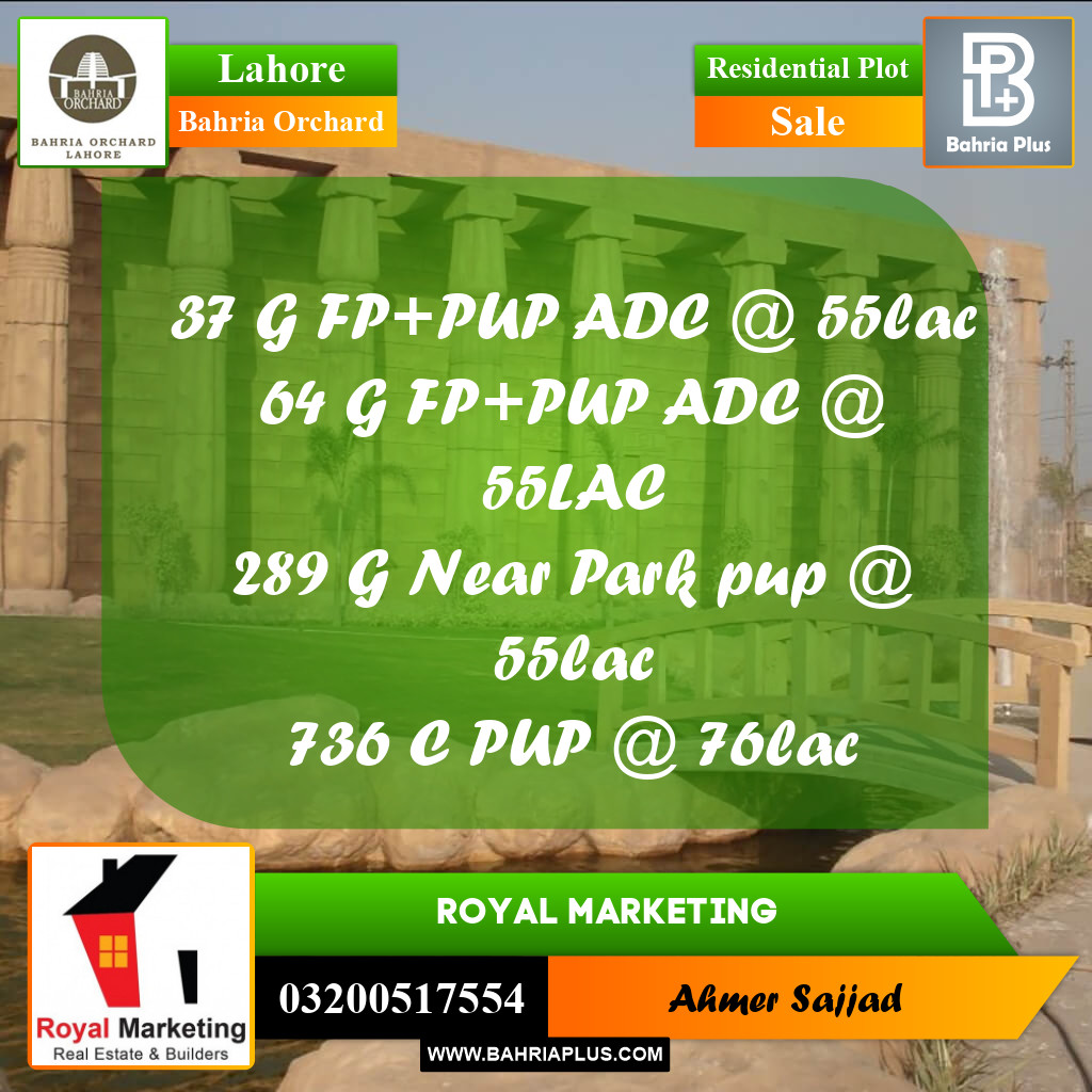 Residential Plot for Sale in Bahria Orchard, Lahore - (BP-269690)