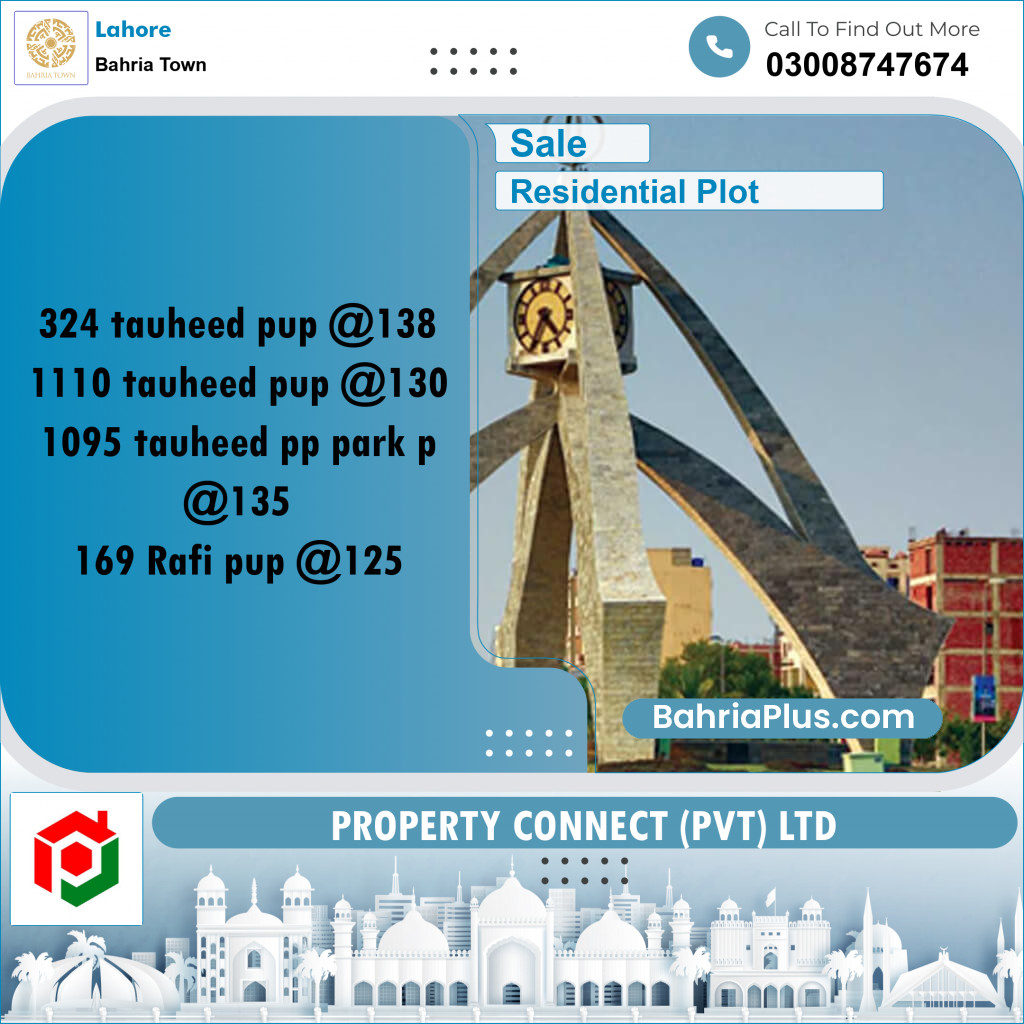 Residential Plot for Sale in Bahria Town, Lahore - (BP-269701)