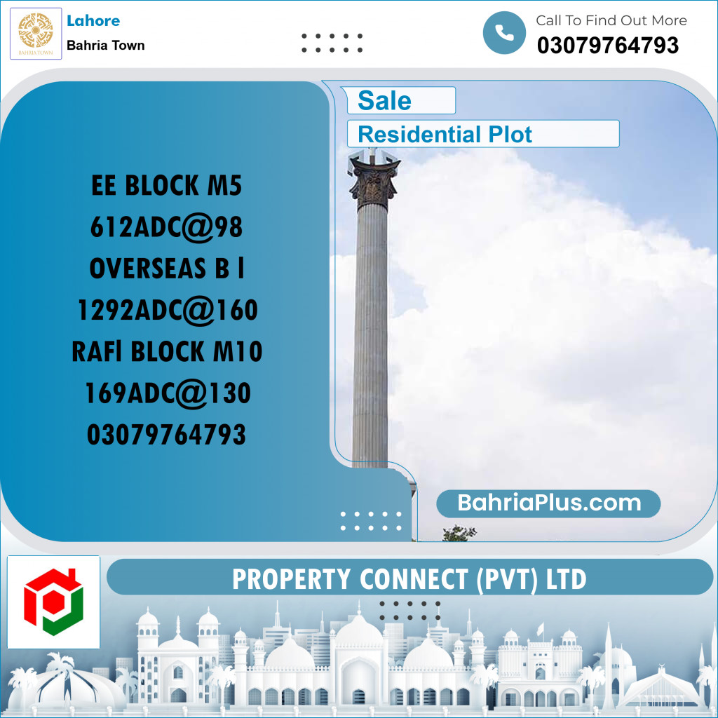 Residential Plot for Sale in Bahria Town, Lahore - (BP-269751)