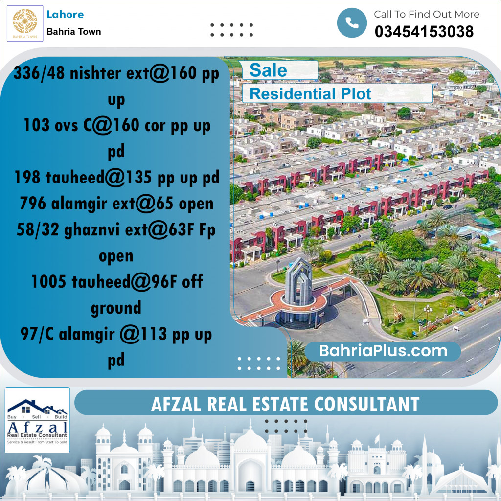 Residential Plot for Sale in Bahria Town, Lahore - (BP-269772)
