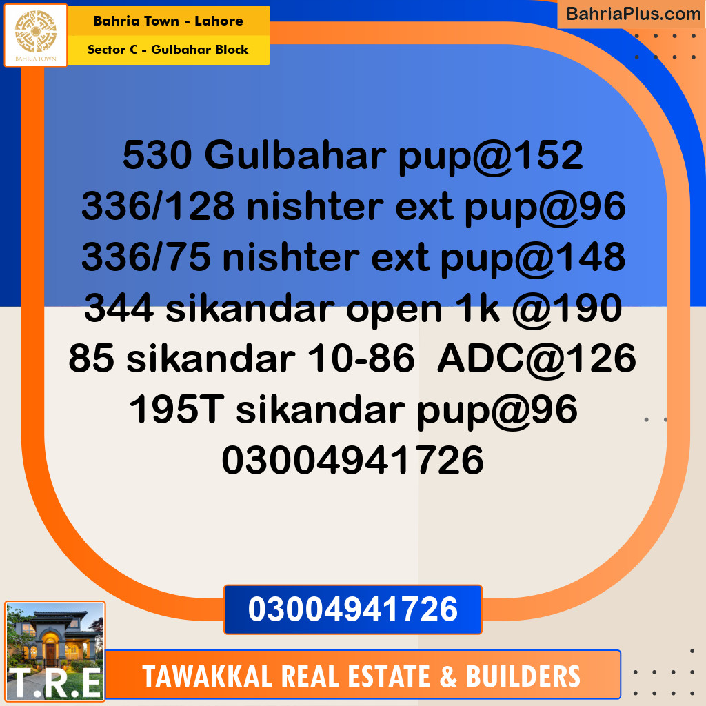 10 Marla Residential Plot for Sale in Sector C - Gulbahar Block -  Bahria Town, Lahore - (BP-269774)