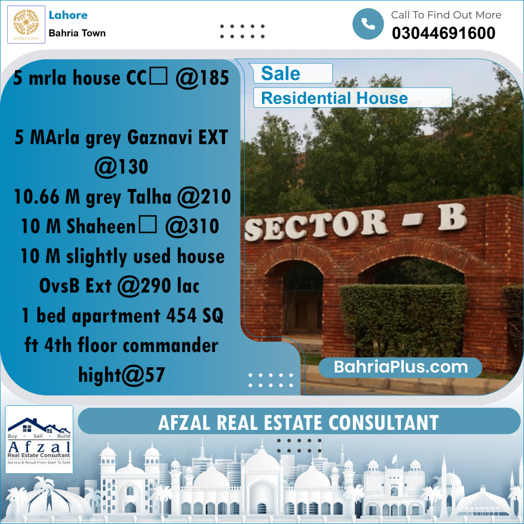 Residential House for Sale in Bahria Town, Lahore - (BP-269781)