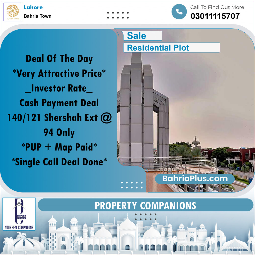 Residential Plot for Sale in Bahria Town, Lahore - (BP-269785)