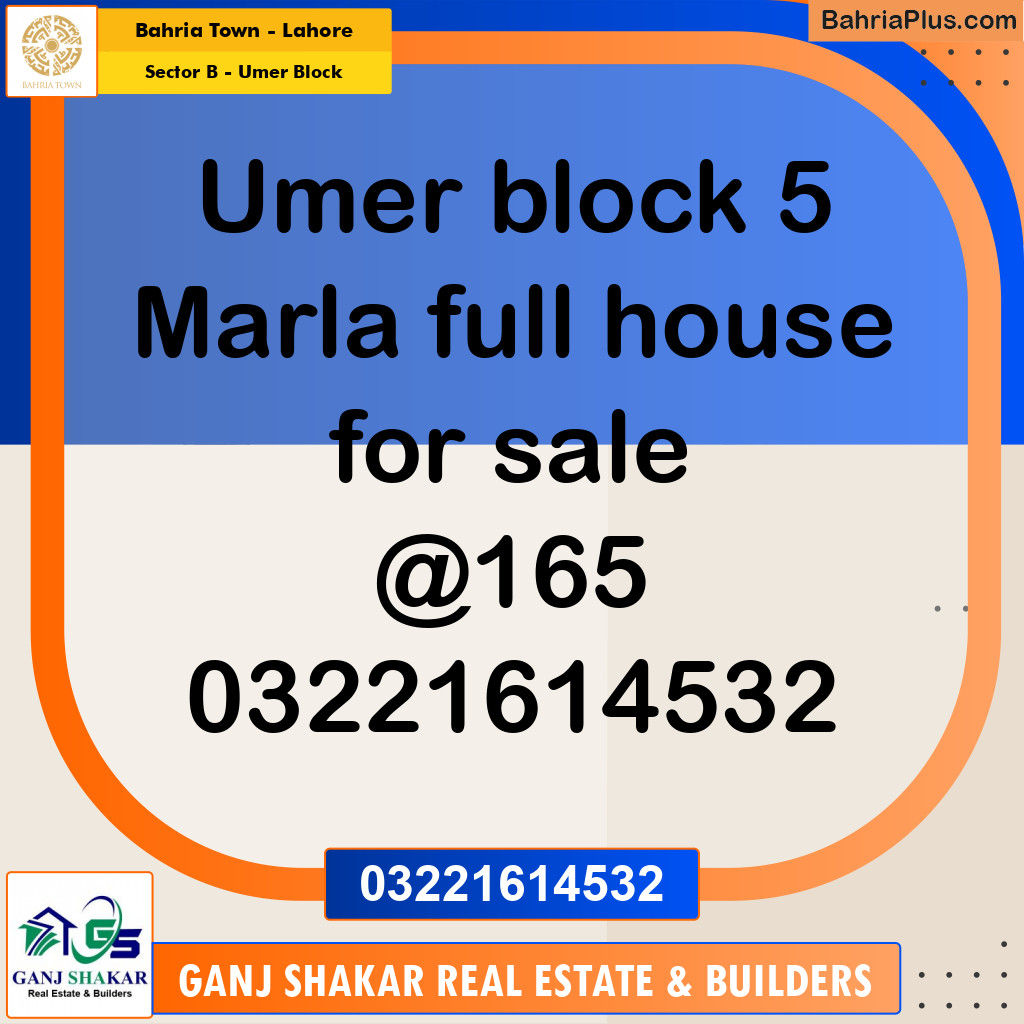 5 Marla Residential House for Rent in Sector B - Umer Block - Bahria Town, Lahore - (BP-269787)