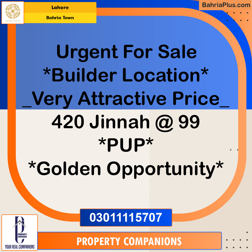 Residential Plot for Sale in Bahria Town, Lahore - (BP-269789)