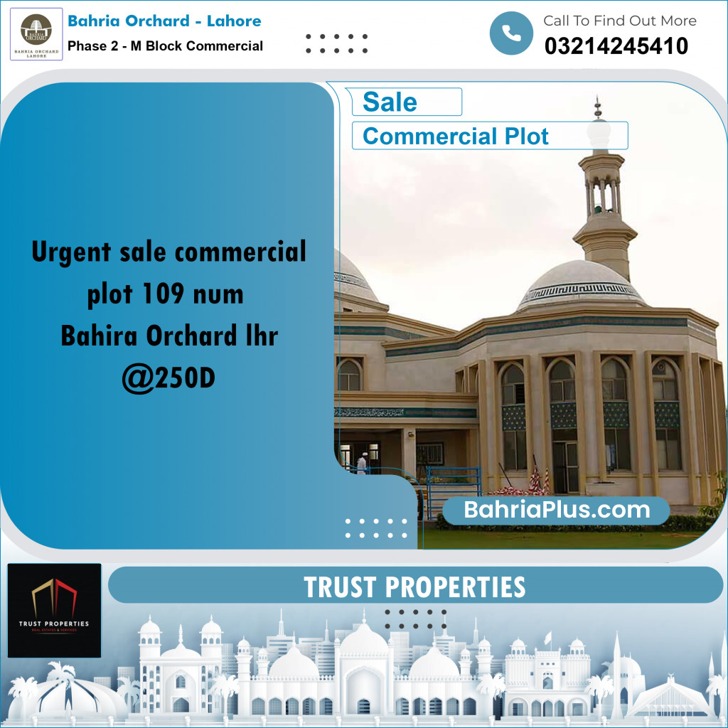 5 Marla Commercial Plot for Sale in Phase 2 - M Block Commercial - Bahria Orchard, Lahore - (BP-269860)