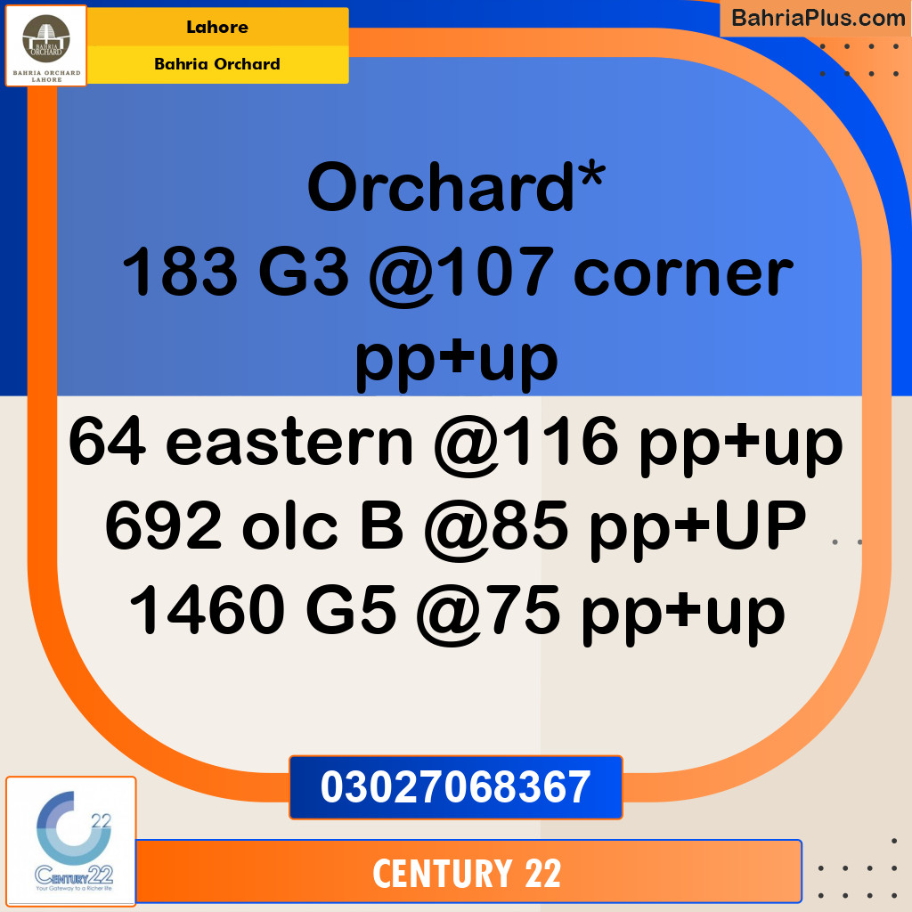 Residential Plot for Sale in Bahria Orchard, Lahore - (BP-269888)