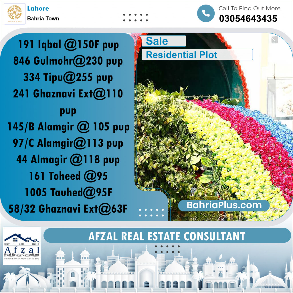 Residential Plot for Sale in Bahria Town, Lahore - (BP-269926)